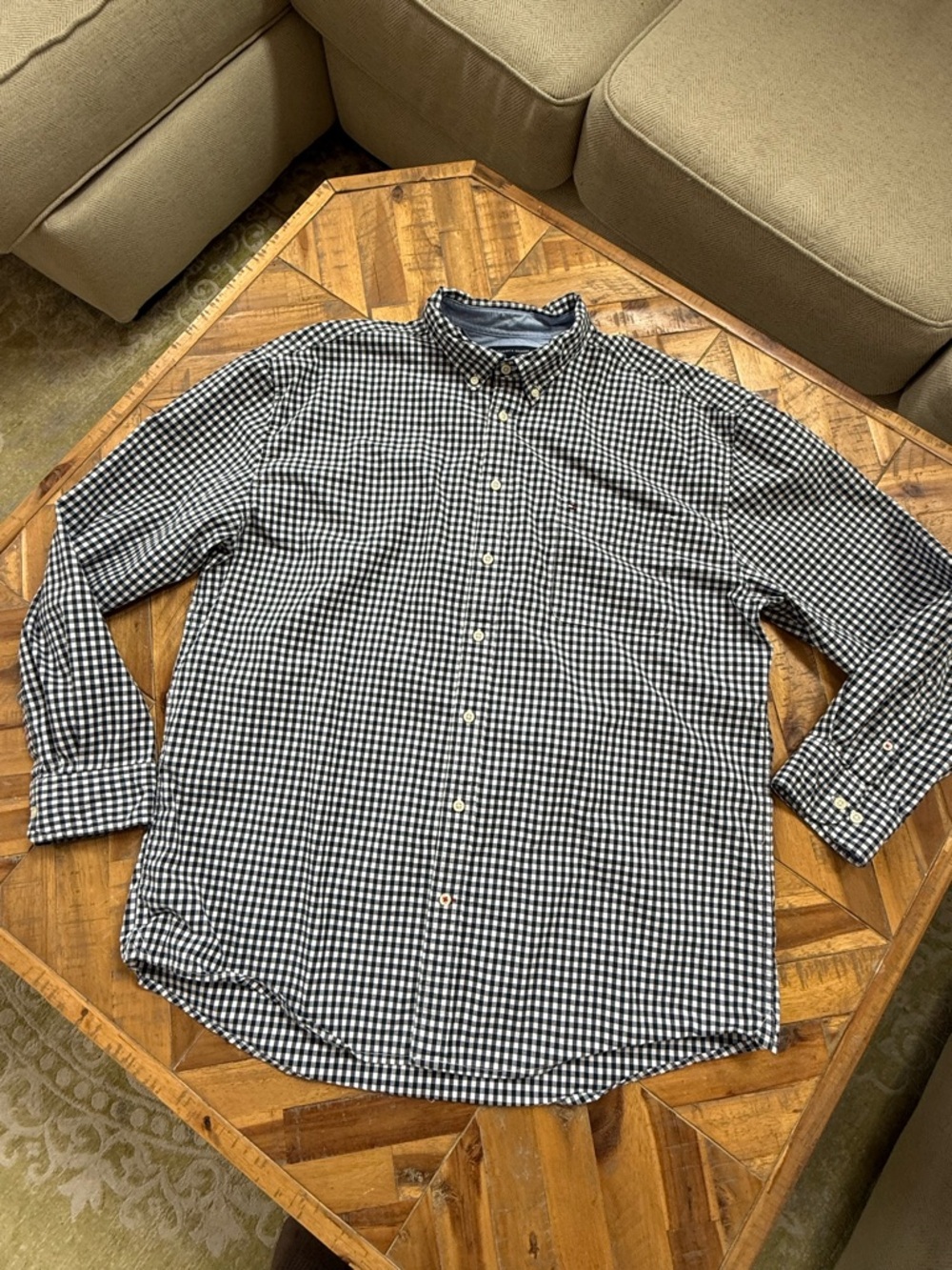 Tommy Hilfiger Navy & White Gingham Button-Down Shirt